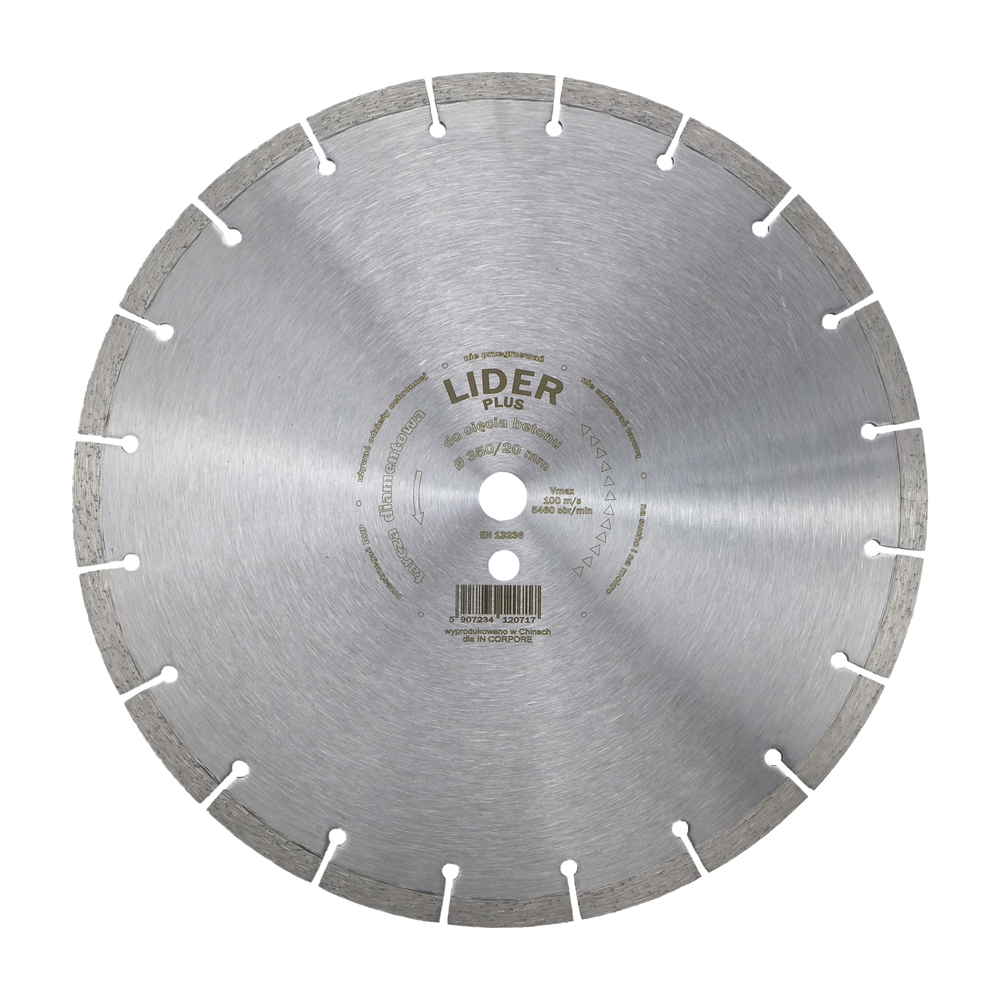 Tarcza diamentowa LIDER PLUS 350 mm z mocowaniem 20 mm