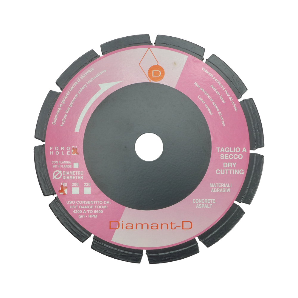 Tarcza diamentowa SEGMENTOWA 180 mm czarno-różowa mat. trące