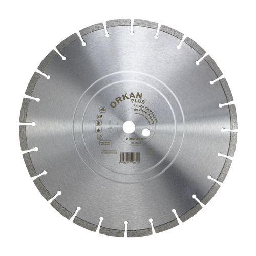 Tarcza diamentowa ORKAN PLUS 350 mm z mocowaniem 20 mm