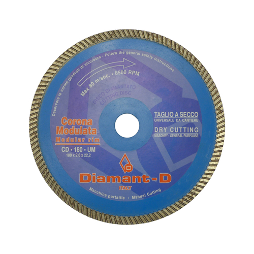 Tarcza diamentowa TURBO 180 mm niebieska uniwersalna DIAMANT-D