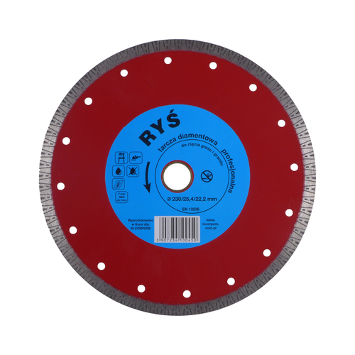 Tarcza diamentowa RYŚ 230 mm