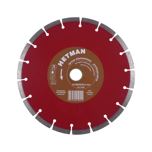 Tarcza diamentowa HETMAN 250 mm